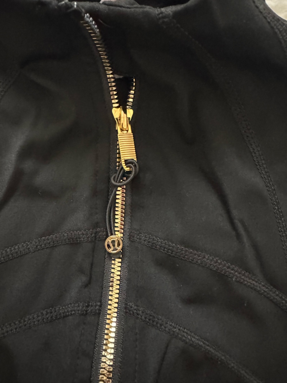Black Active Zip Jacket with Gold Hardware - Picture 2 of 3